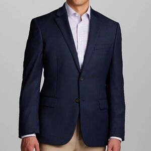 Jos. A. Bank 100% wool navy blazer sport coat Tailored Sz 42 regular / 36 waist